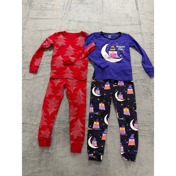 Carter's Other - Carter's & PJ Place Kids Pajama Set Bundle 4T Christmas Tree Night Owl 2-Pack